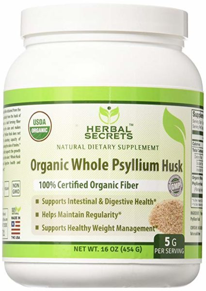Herbal Secrets Organic Whole Psyllium Husk